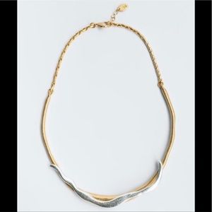 NWOT | ZARA CHOKER NECKLACE IN GOLD & SILVER